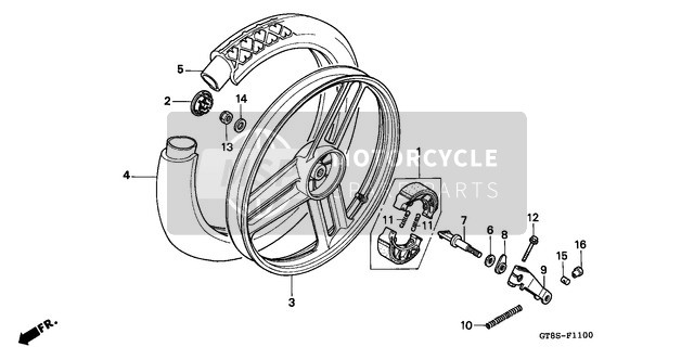 Honda PK50SM 1995 Rear Wheel for a 1995 Honda PK50SM